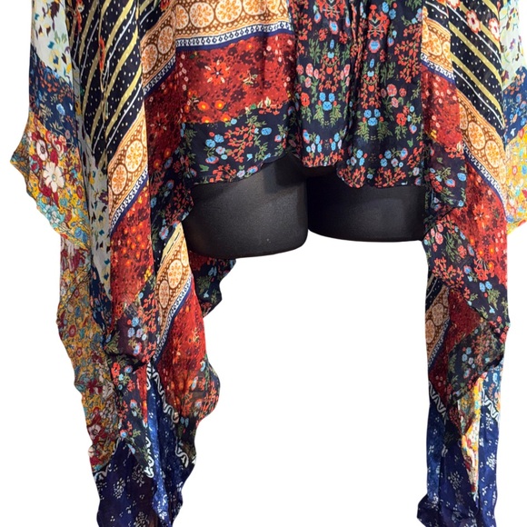 Anthropologie floral kimono lightweight mixed-print bohemian design - Picture 2 of 8